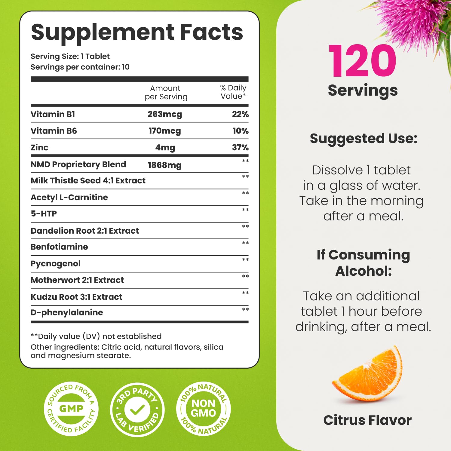 Healthbiotics NoMoreDrinks packaging box communicates detox and cravings support.