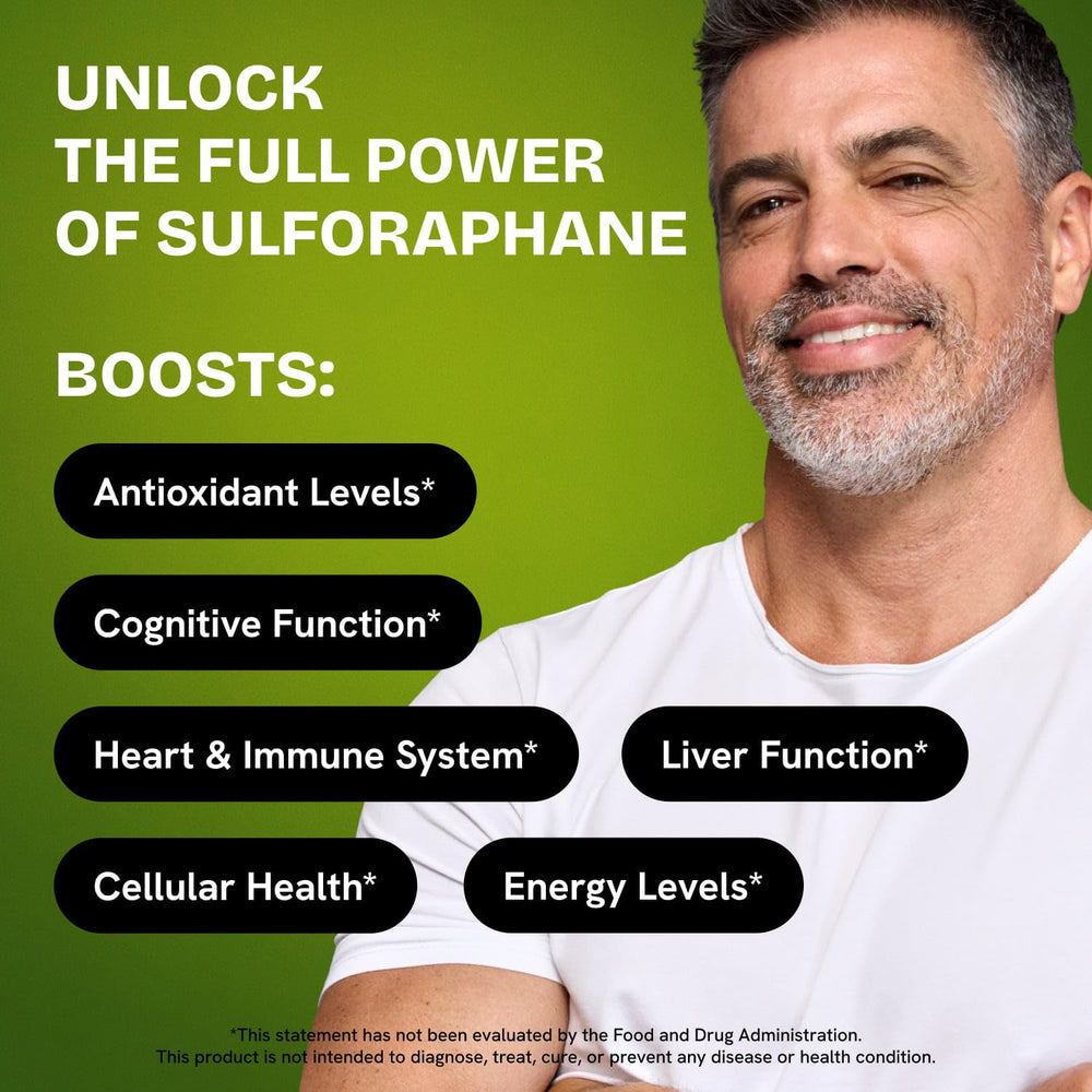 Healthbiotics stabilized sulforaphane powder jar ensures consistent potency.