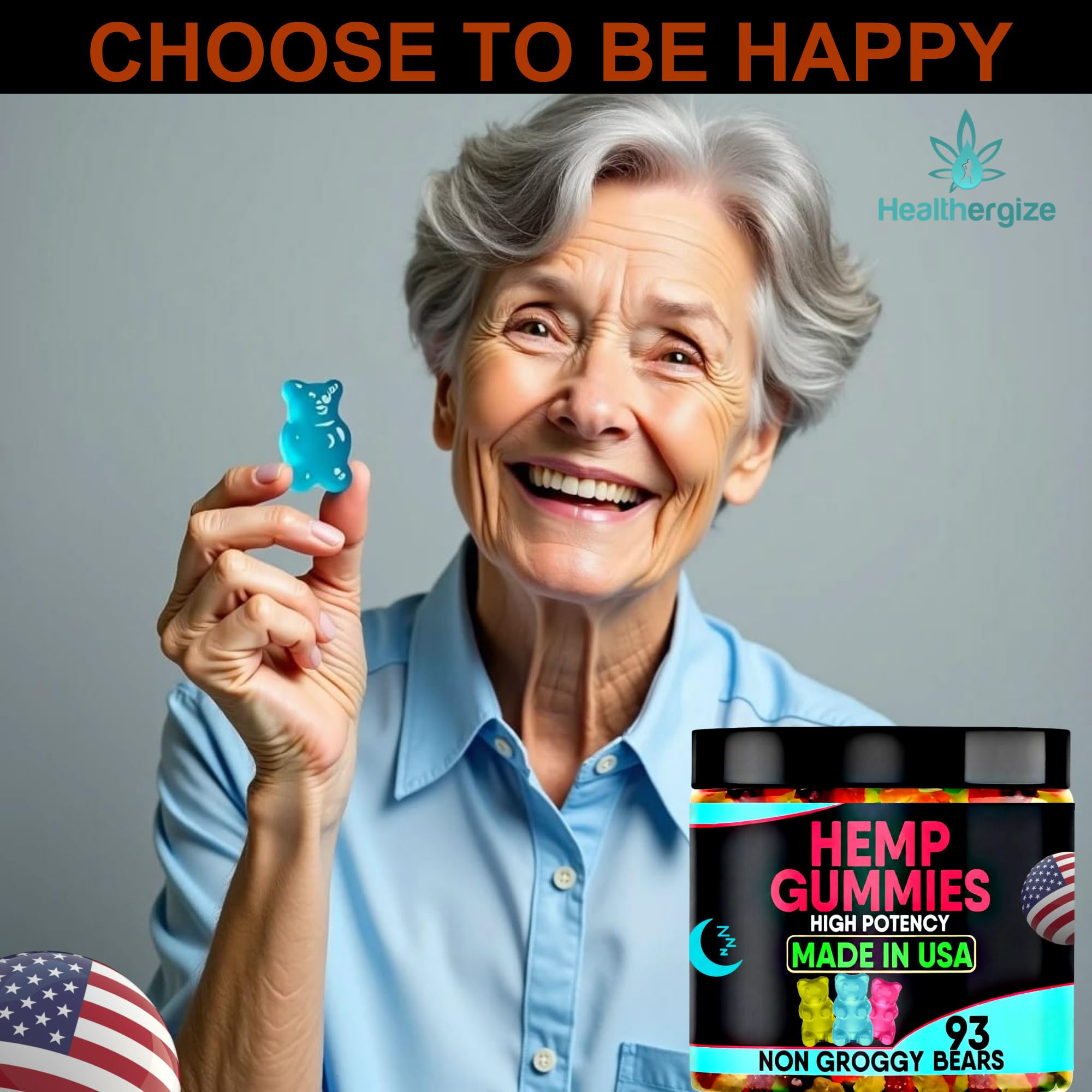 Healthergize fruity-flavor gummies close-up highlighting delicious taste.
