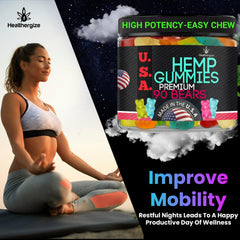 Healthergize hemp gummies dairy-free compact pack for on-the-go snacking
