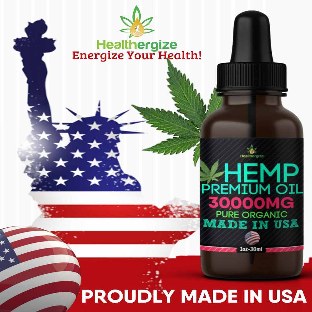 Healthergize Hemp Oil dropper dispensing precise doses for relaxed routines.