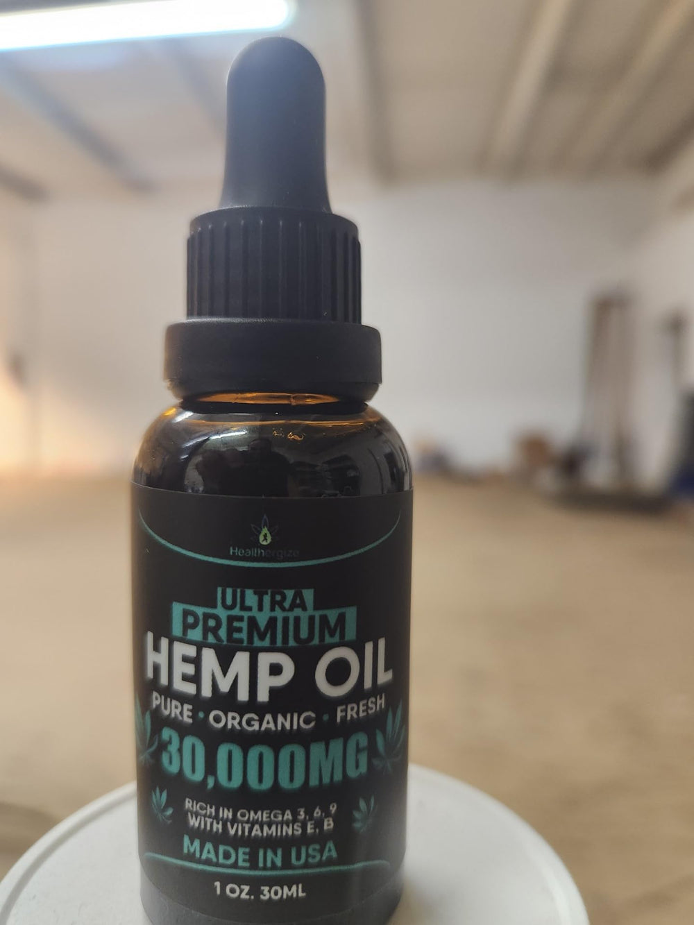 Healthergize hemp oil labeled safe for pets with gentle usage idea