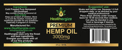 Healthergize Hemp Oil Premium usage scene with wellness ritual in hands.