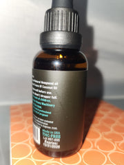 USA-made seal on Healthergize hemp oil emphasizing safety and purity.