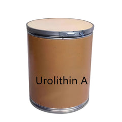 HealthyFinds Urolithin A powder packaging signals GMP-certified origin.