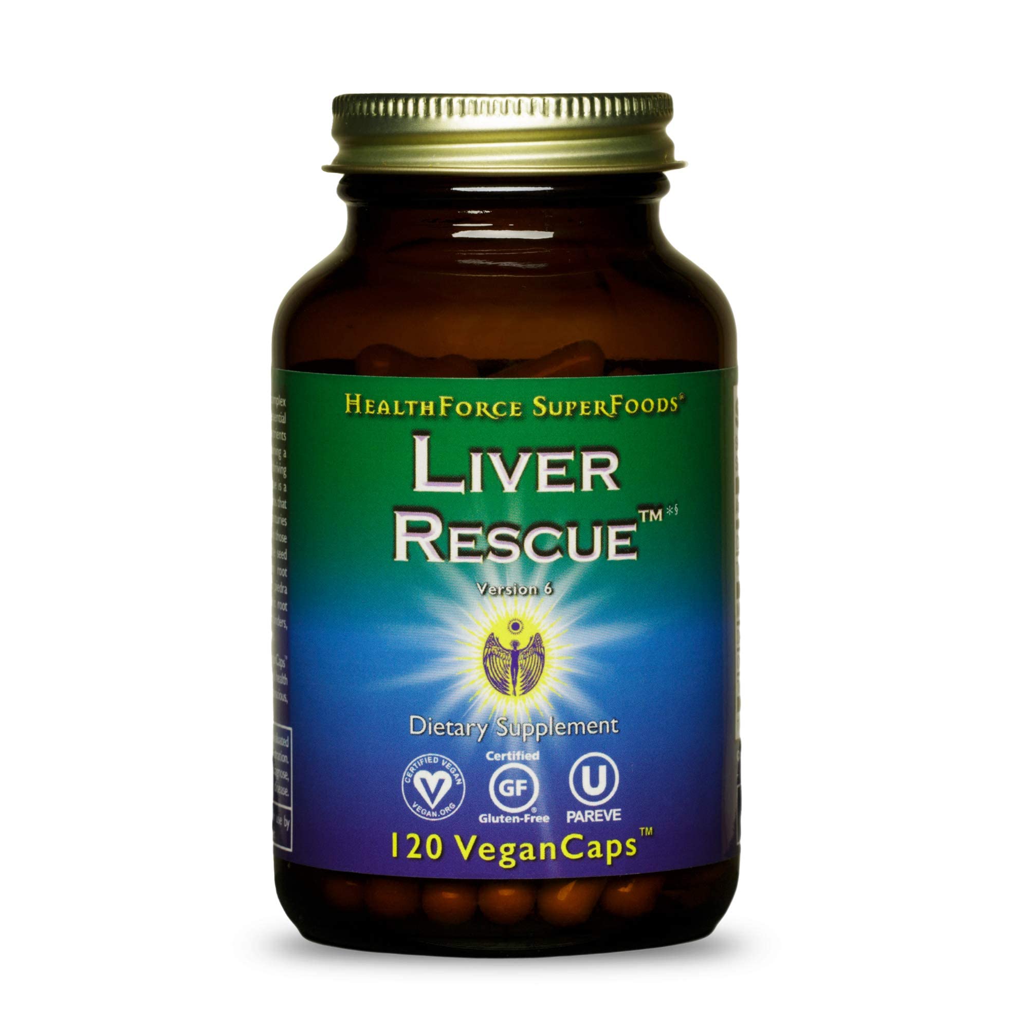 HealthForce Liver Rescue bottle front with capsules for daily support