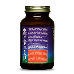 HealthForce SuperFoods Intestinal Movement Formula label highlighting organic facility and certifications