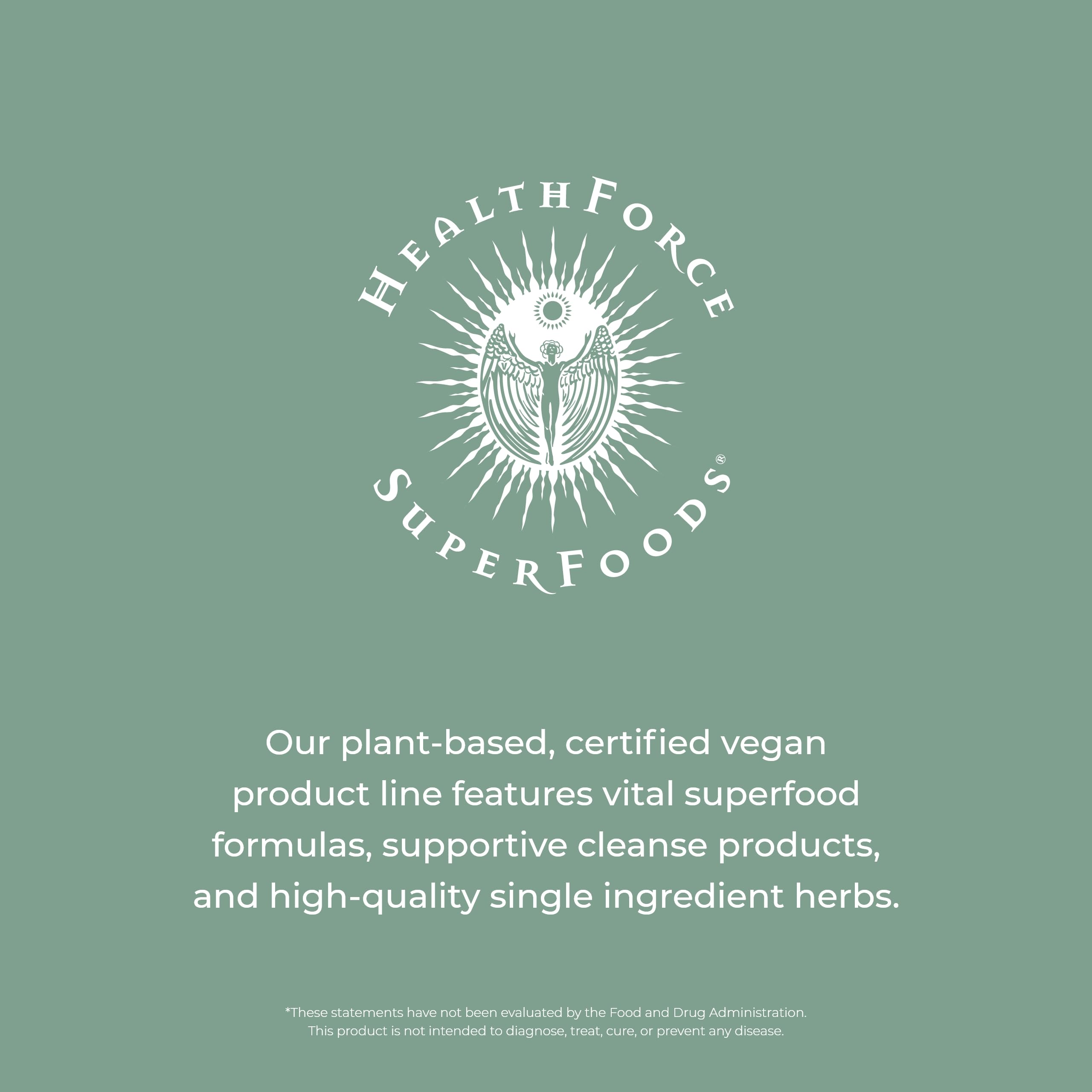 HEALTHFORCE SCRAM badge highlights vegan, kosher, gluten-free standards.