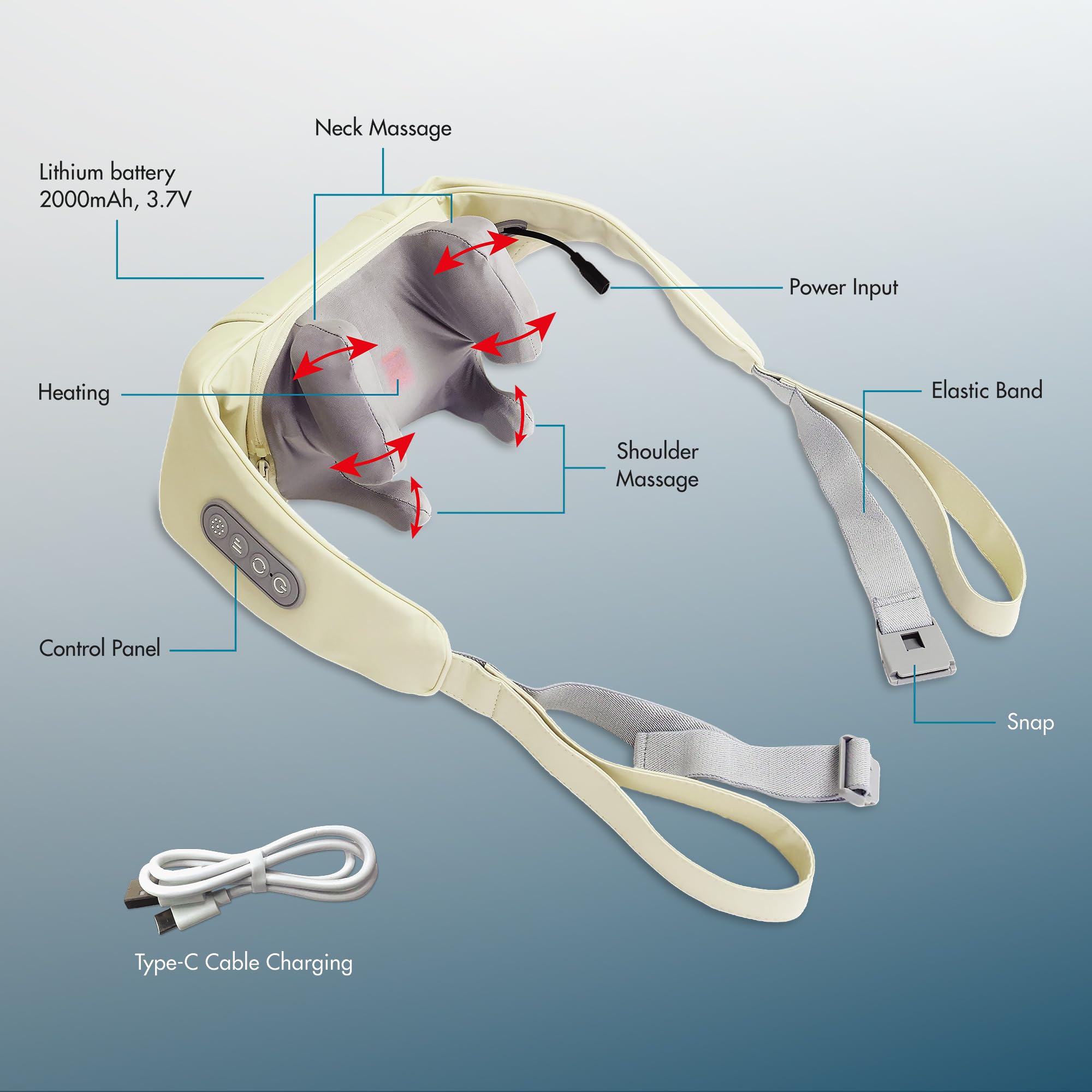 HealthMate IN9532 6D Shiatsu action targets deep knots and fatigue.