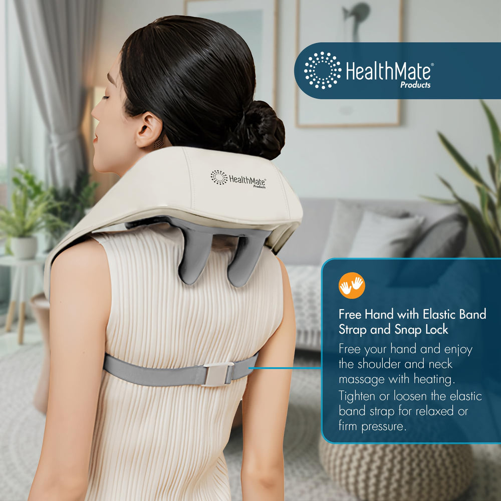 HealthMate IN9532 ergonomic head fits shoulders for customizable comfort.