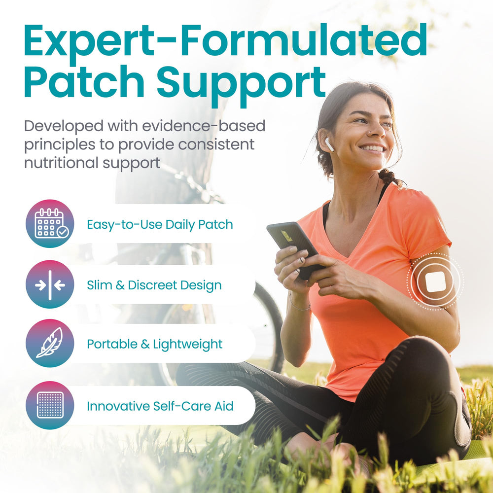 Healthogenics Debloat Patch daily-use visual suggests simple routine integration