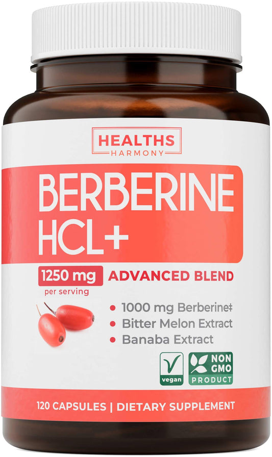 Healths Harmony berberine HCL bottle for metabolic support