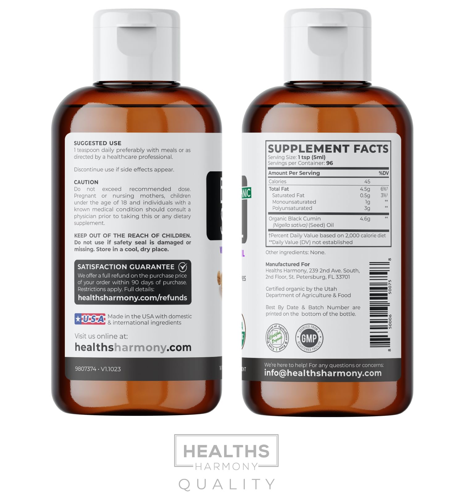 Healths Harmony vegan gluten-free non-GMO icons reinforce dietary compatibility