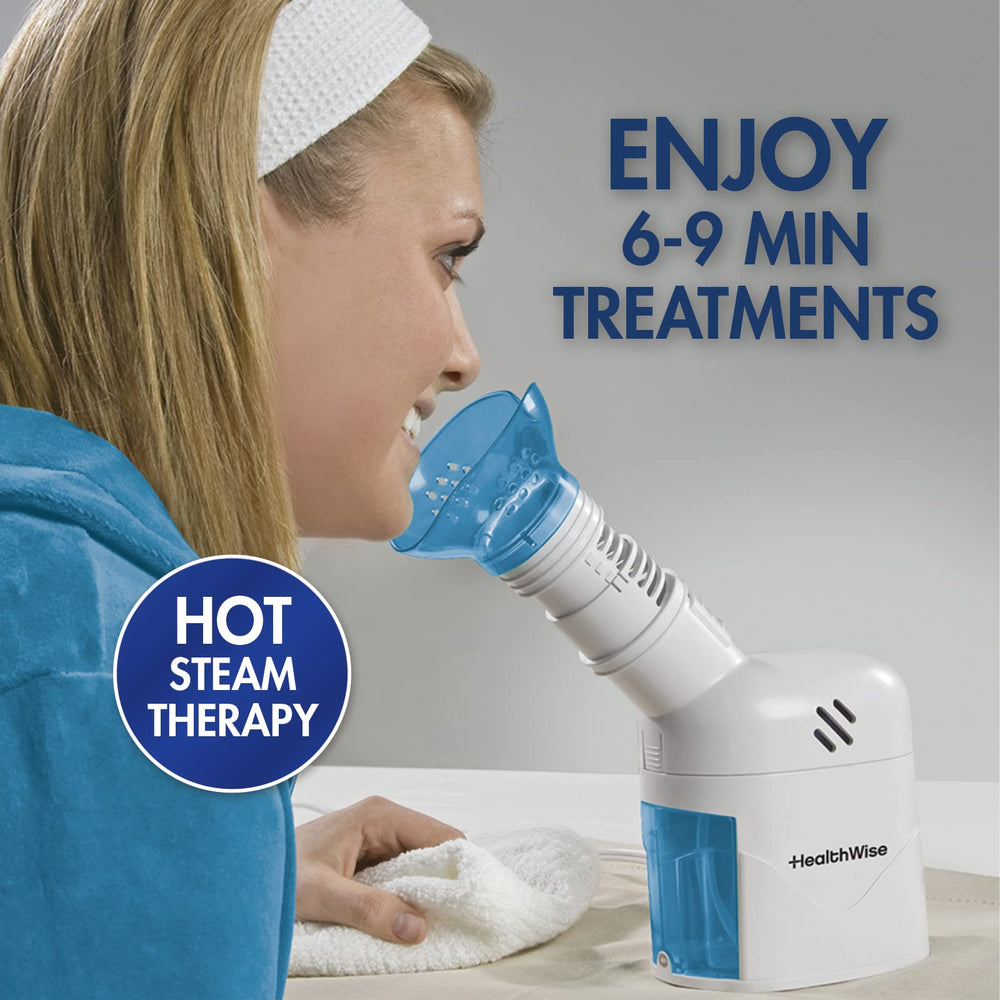 HealthWise steam therapy comforts cold symptoms with soothing vapors.