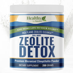 Healthy by Nature HolyLand Zeolite bottle pour for a gentle daily detox routine