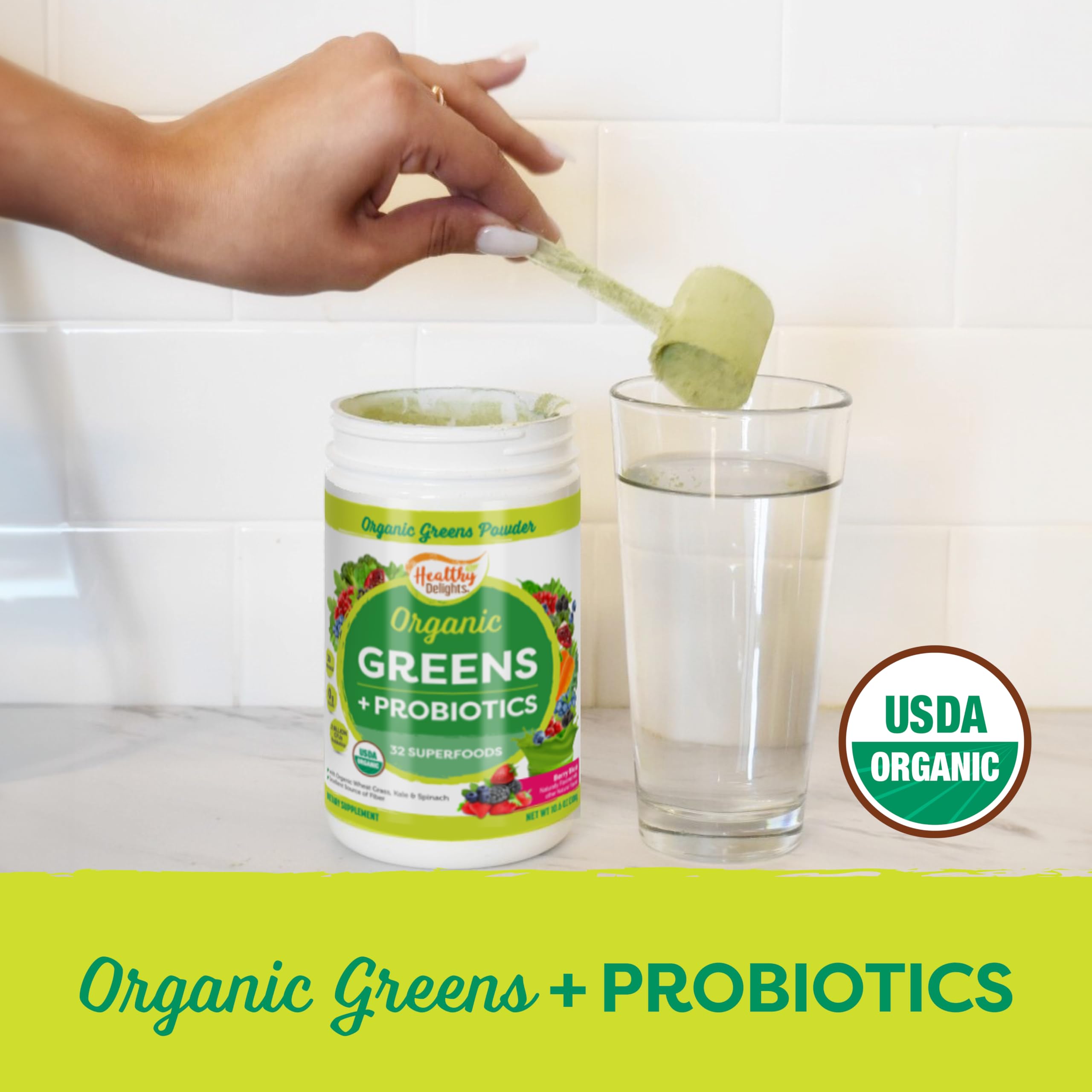 Healthy Delights Naturals 38 superfoods greens powder in daily shake