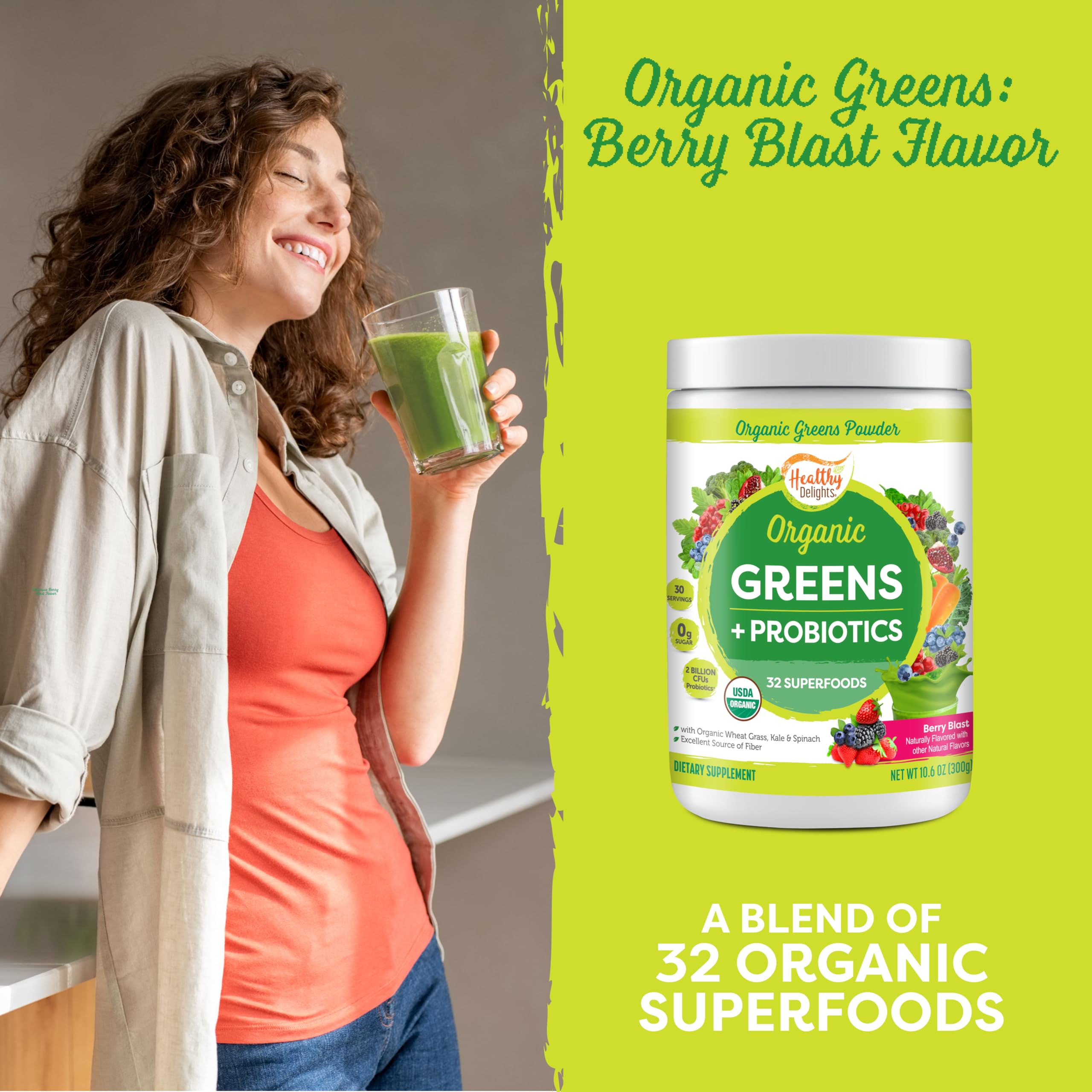 Full spectrum digestive enzyme blend graphic with probiotics