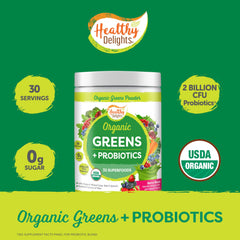 Healthy Delights Naturals probiotic bottle showing one billion CFUs