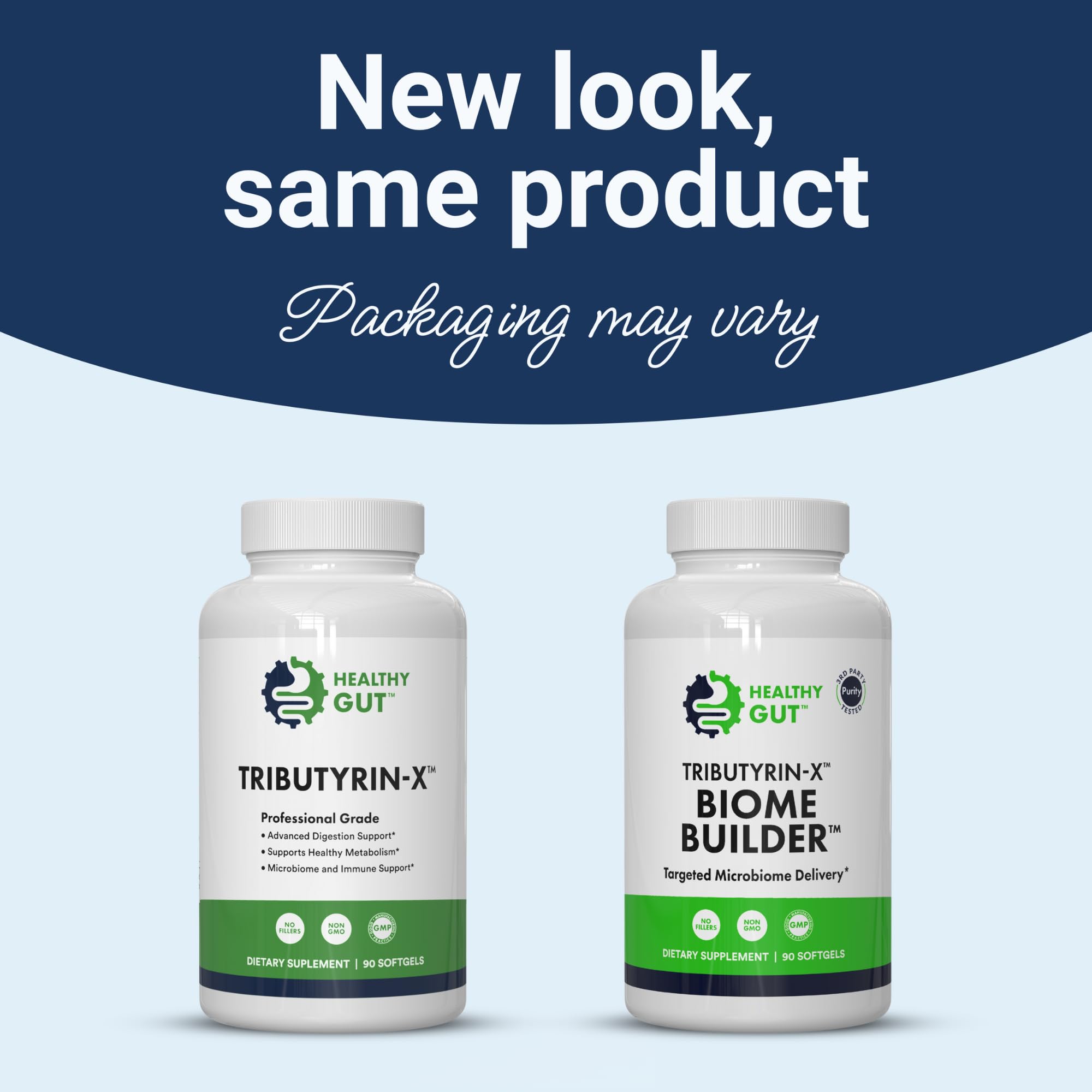 Healthy Gut Tributyrin-X odorless softgels on display with no burps after ingestion