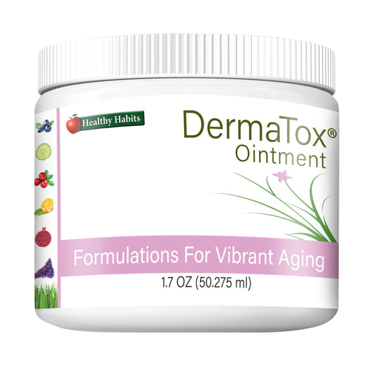 Healthy Habits DermaTox ointment jar for daily skin nourishment.