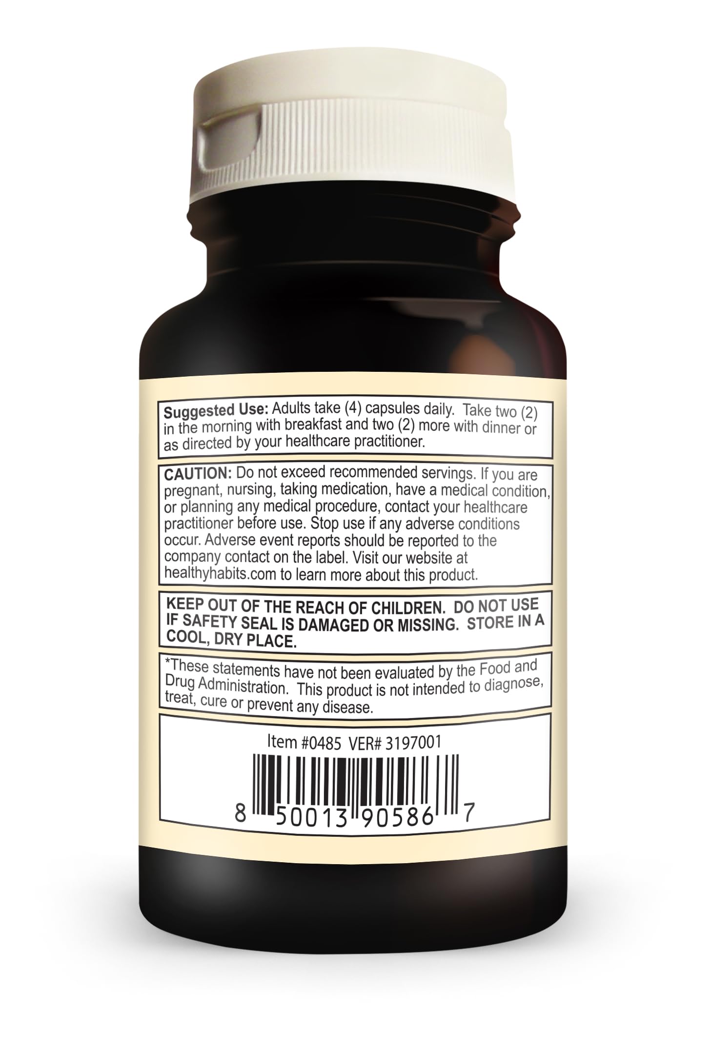 Healthy Habits StrictionBP bottle demonstrates daily dosage routine
