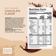 Healthy Heights Grow Daily Kids Protein Drink Mix chocolate mixed in milk for a versatile snack.