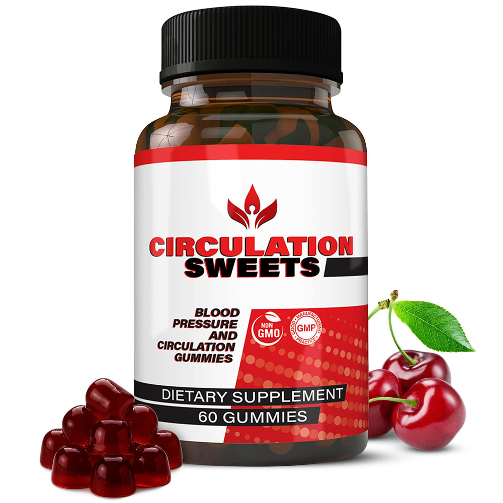 Healthy Living Association Circulation Sweets bottle with beet root gummies for daily circulation support.
