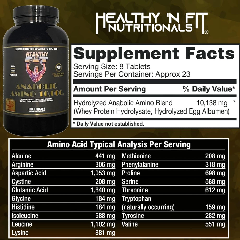 Healthy 'N Fit Amino 10,000 serving pour demonstrates easy mix into water
