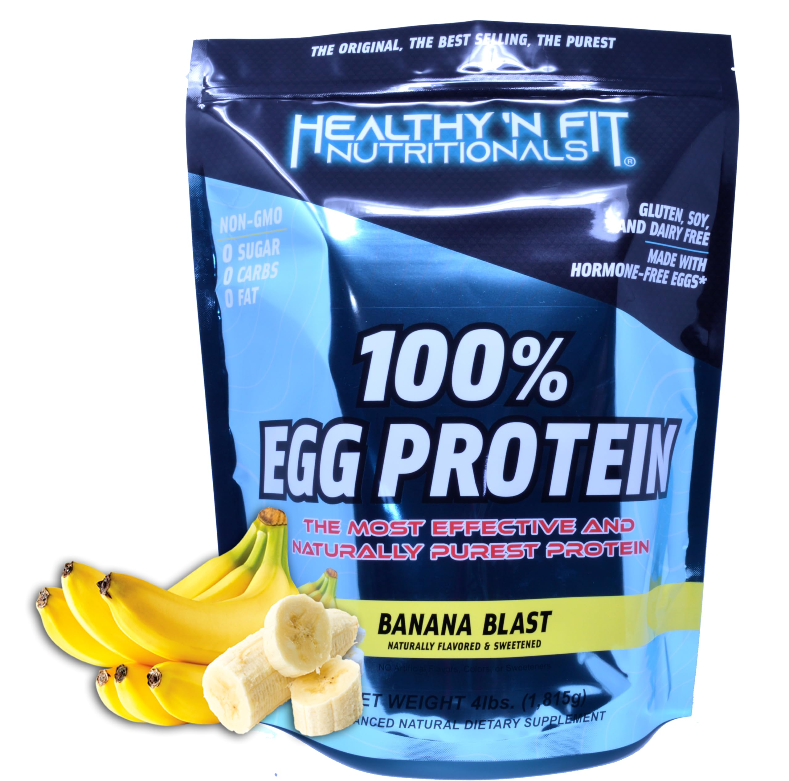 Healthy 'N Fit Banana Blast bottle pour for a smooth post-workout shake
