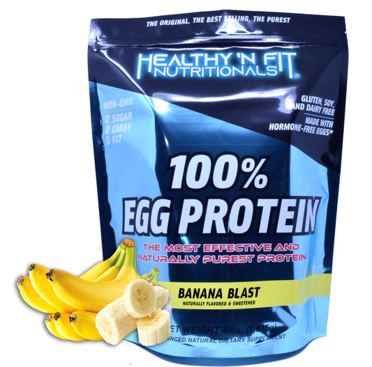 Healthy 'N Fit Banana Blast bottle pour for a smooth post-workout shake