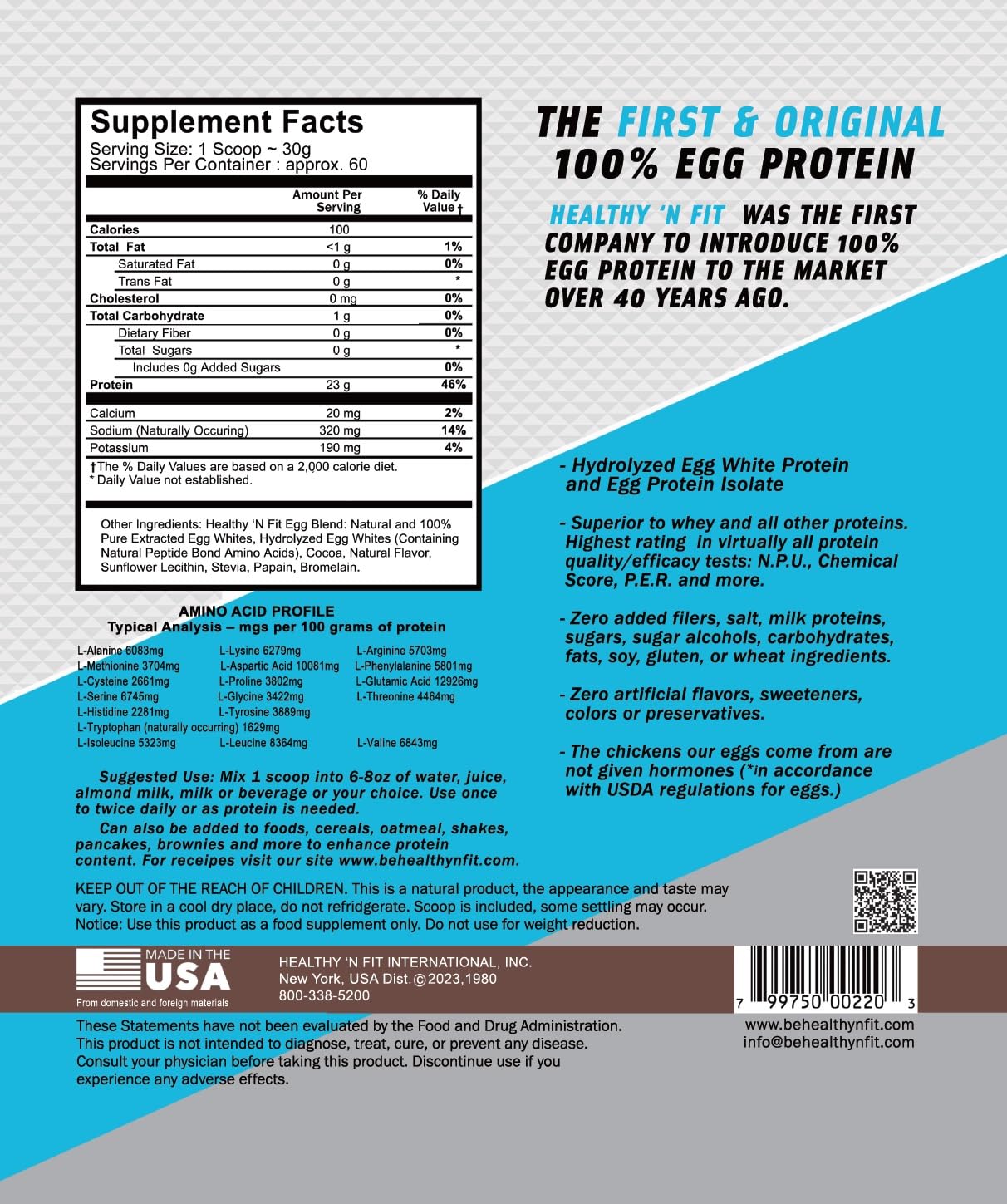 Healthy 'N Fit chocolate egg protein pour for smooth mixes