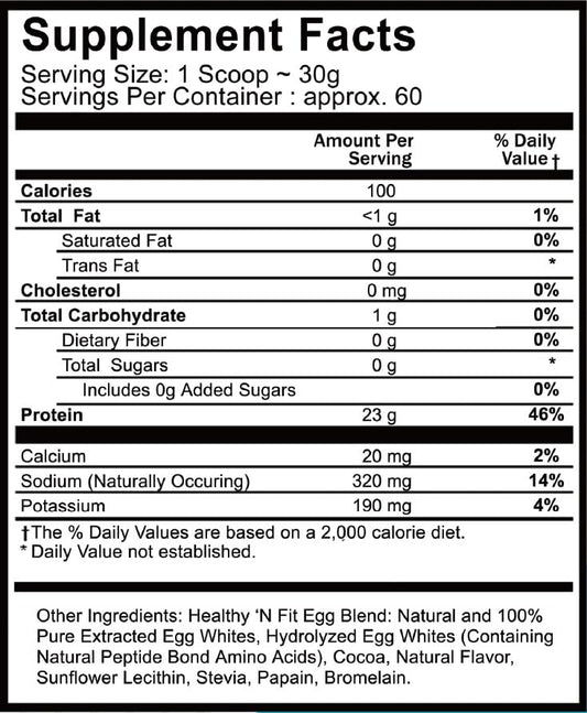 Healthy 'N Fit egg protein chocolate scoop for quick shakes