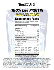 Healthy 'N Fit egg protein powder scoop close-up showing pure egg white protein