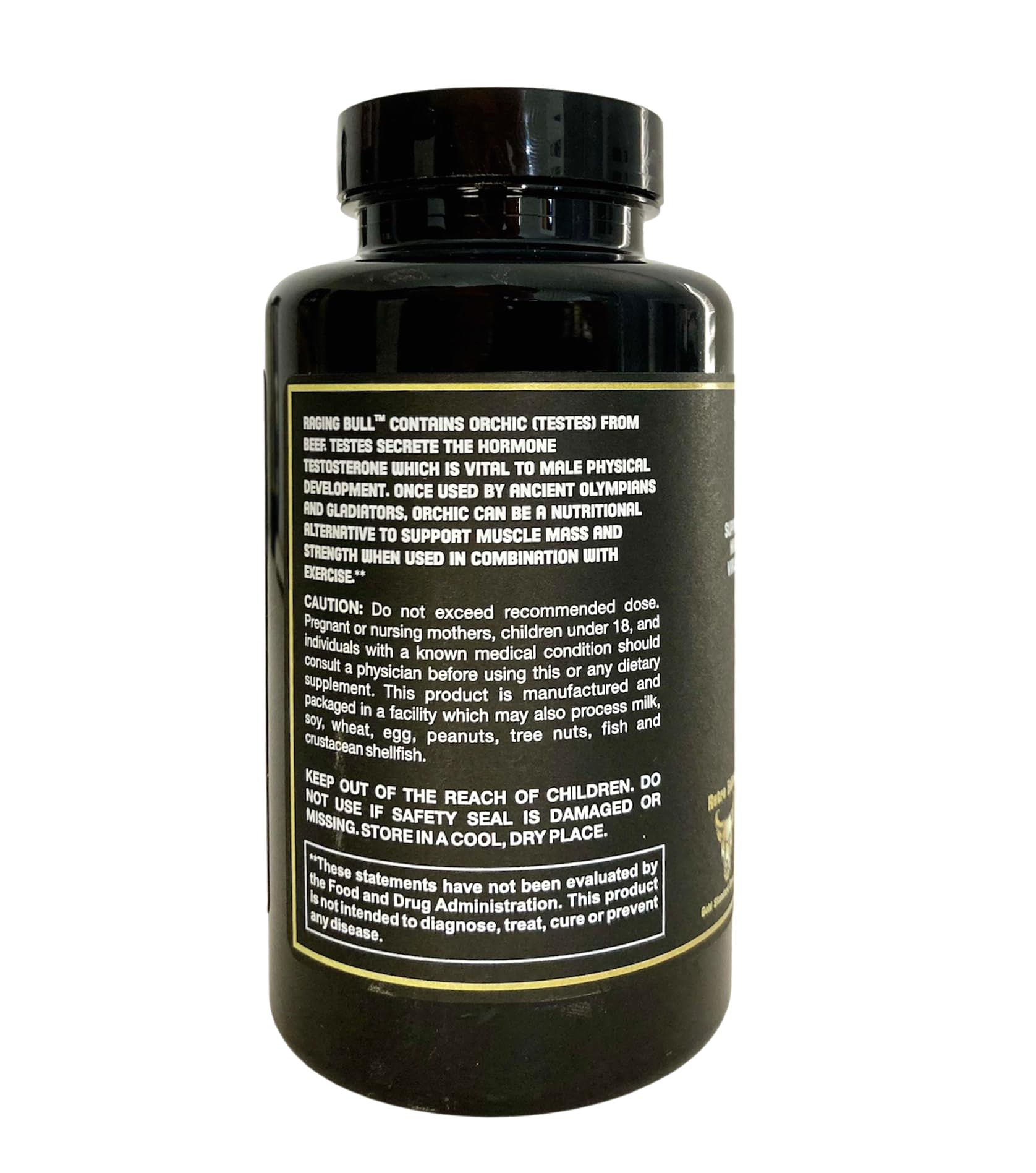 Healthy 'N Fit Raging Bull Mega Orchic label closeup highlights nutrients