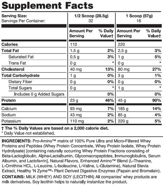 Healthy 'N Fit Whey Pro-Amino v2.0 vanilla tub showing premium peptides blend for daily protein needs