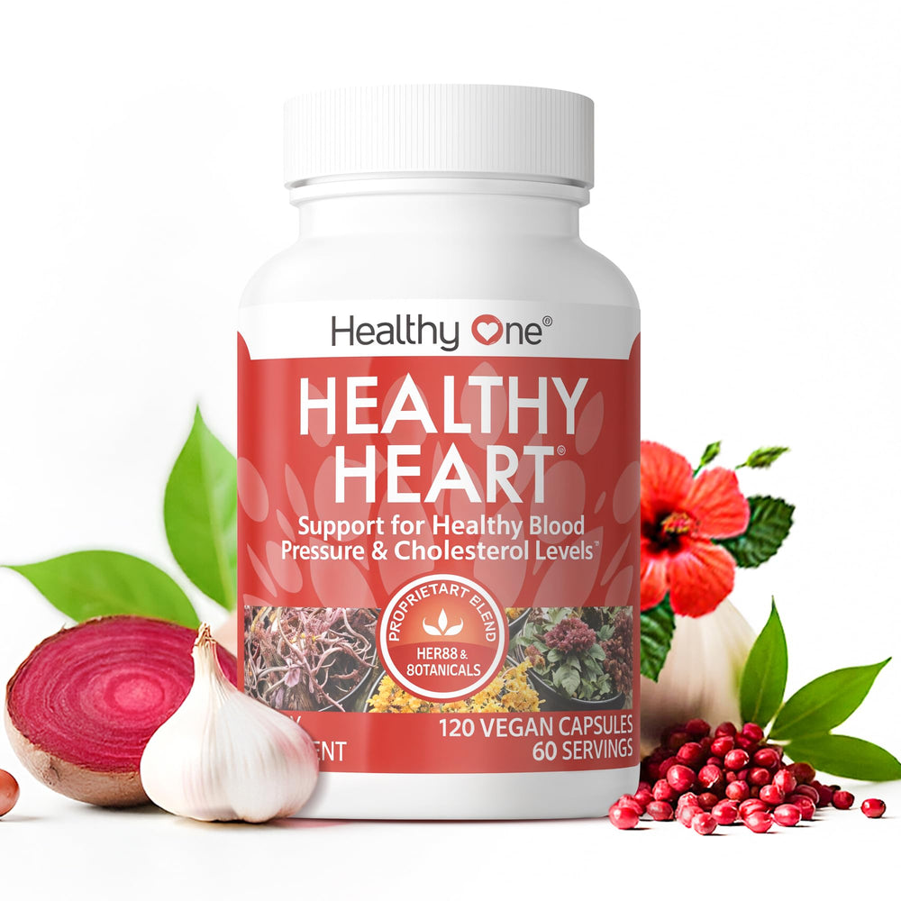 Healthy One Healthy-Heart bottle label supports cardiovascular wellness