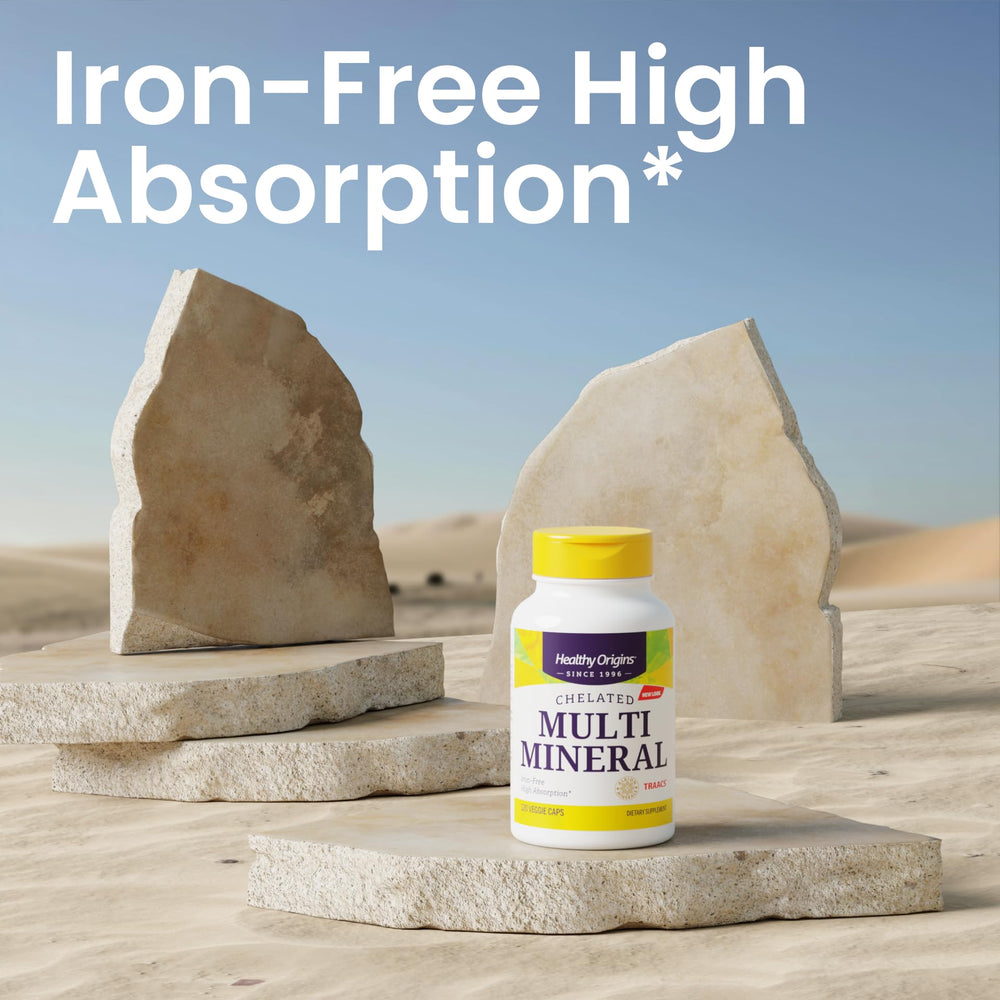 Healthy Origins Albion minerals logo indicating trusted mineral chelate leader