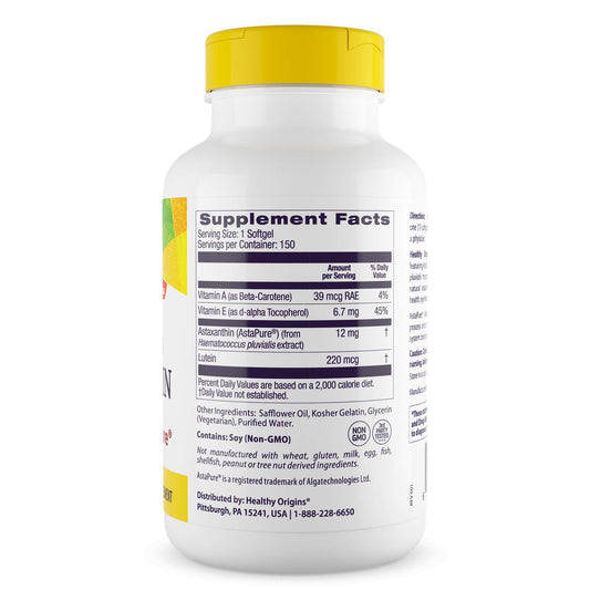 Healthy Origins Astaxanthin softgels close-up show capsules for daily eye support