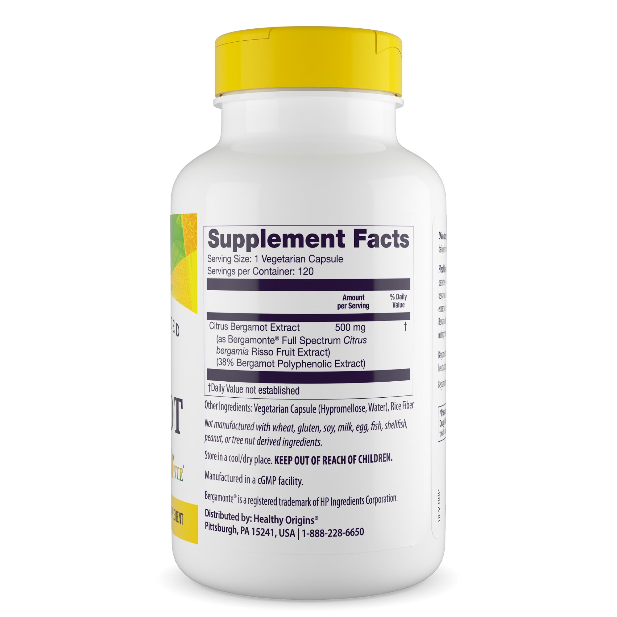 Healthy Origins bottle with third-party tested seal and pure ingredients