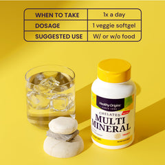 Healthy Origins mineral label gluten-free and non-GMO claim on bottle