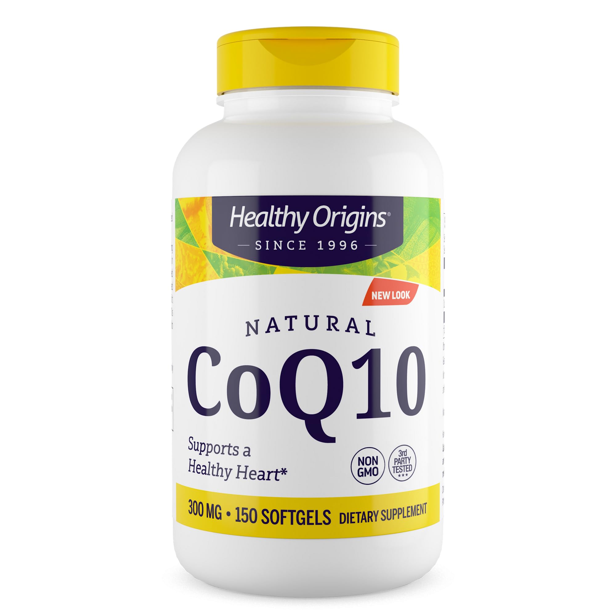 Healthy Origins CoQ10 300 mg bottle front view for daily energy support.