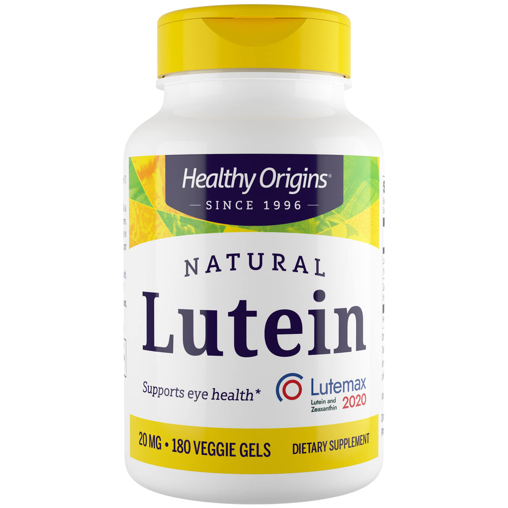 Healthy Origins Lutein 20 mg bottle for daily eye support