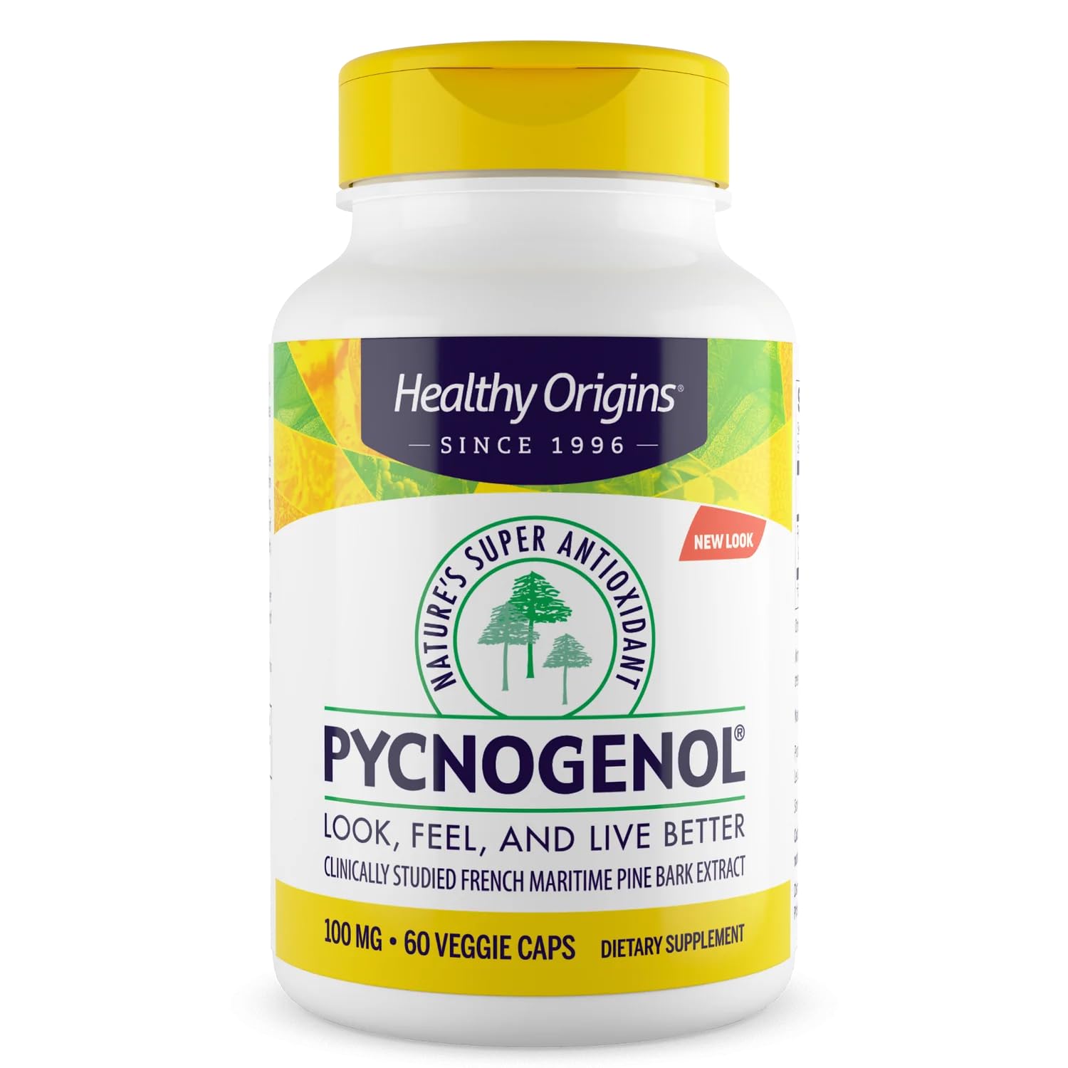 Healthy Origins Pycnogenol 100 mg bottle front may support cardiovascular wellness