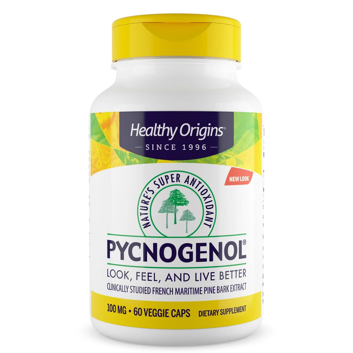 Healthy Origins Pycnogenol 100 mg bottle front may support cardiovascular wellness