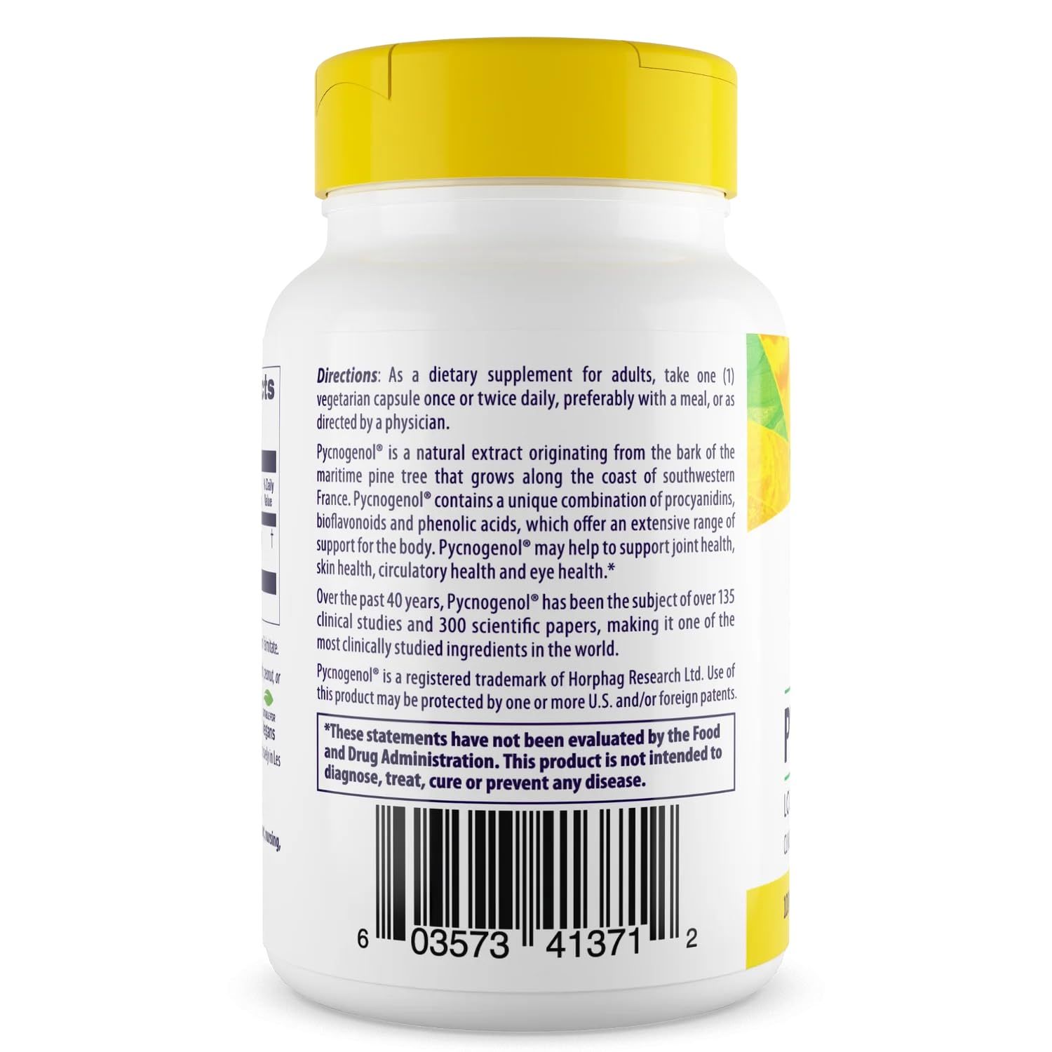 Healthy Origins Pycnogenol veggie capsules for easy, vegetarian daily use.