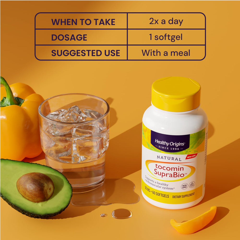 Healthy Origins bottle with non-GMO badge signals non-GMO vitamin E
