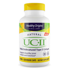 Healthy Origins UC-II 40 mg bottle front view, highlighting branding and product