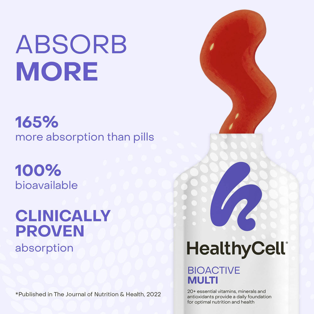 Berry-flavored gel pack ready to mix for on-the-go wellness.