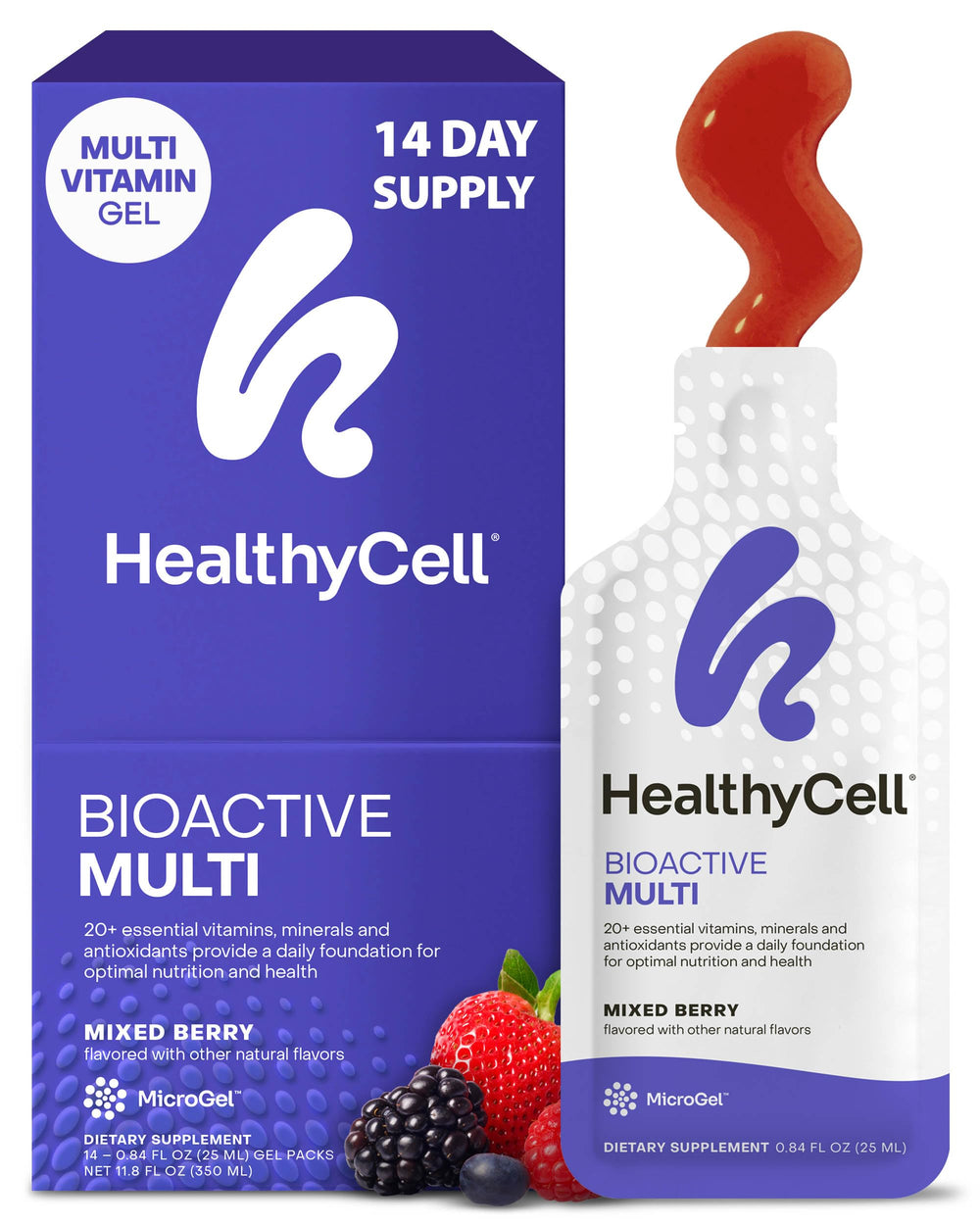 HealthyCell Bioactive Daily Liquid Multivitamin bottle front for easy daily nutrition.