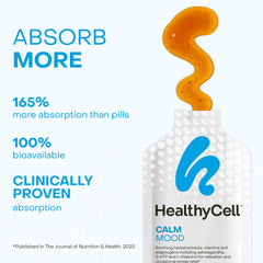 Healthycell Calm Mood berry-flavor gel ideal for quick mood support.